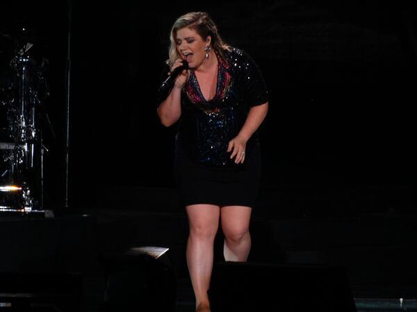 This was my favorite shot I took of Kelly Clarkson during the "Bang Bang" encore. CREDIT: Rodney Ho/rho@ajc.com