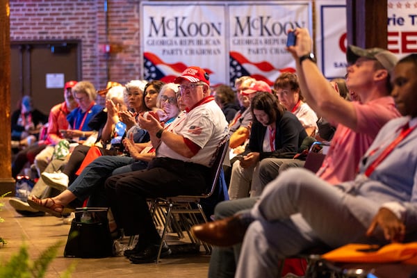 Attendees are seen at the Georgia GOP Convention at the Columbus Convention & Trade Center in Columbus on Friday, May 17, 2024. (Arvin Temkar / AJC)