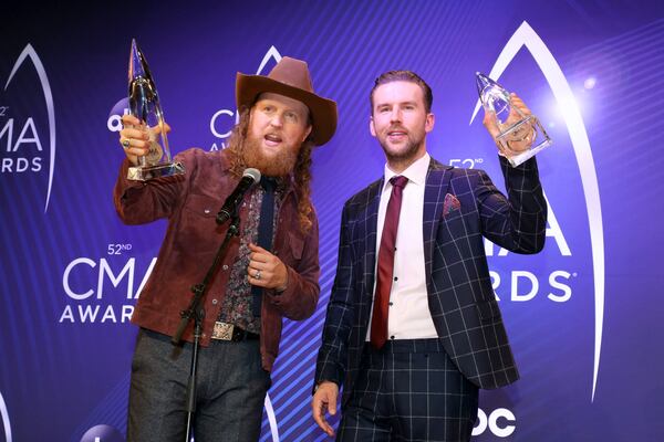 The Brothers Osborne  - John (left) and T.J. - were sweet and funny backstage. (Photo by Terry Wyatt/Getty Images)