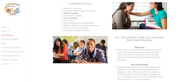 The website for Let's Talk About the Family Inc. says the nonprofit offers a wide array of services, including fatherhood programs, a GED/literacy program, therapeutic counseling and after-school programs. (Special)