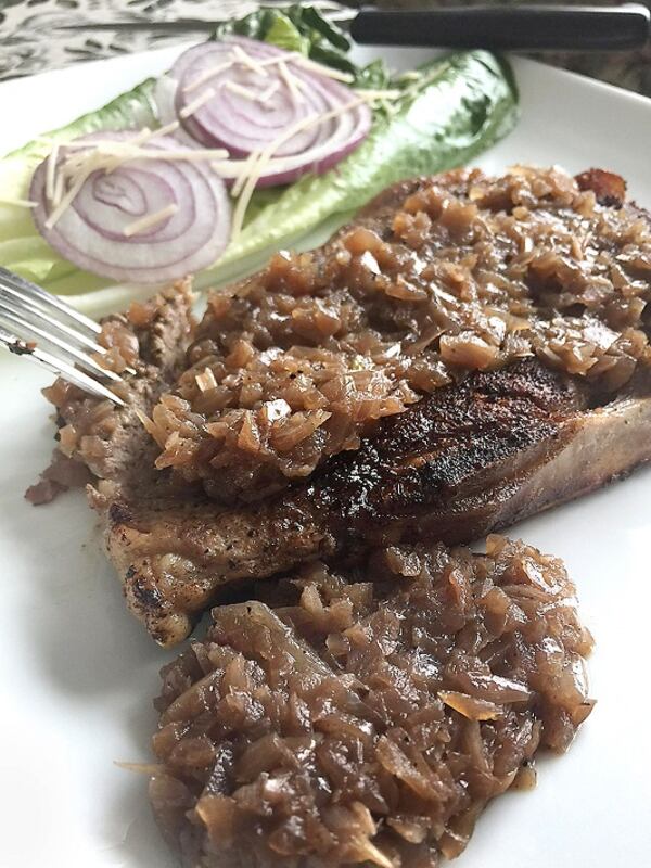 Beef steak served with red wine sauce. (Karen Kane/Pittsburgh Post-Gazette/TNS)