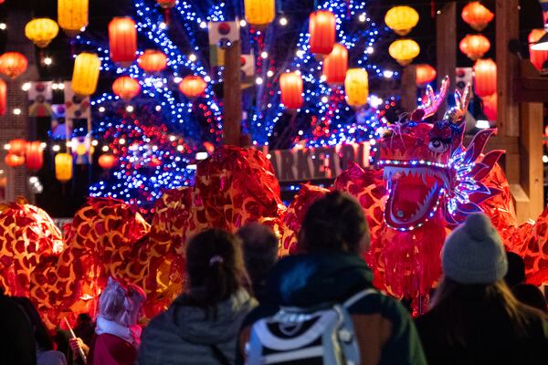 People attend the Lunar New Year Festival at Stone Mountain Park. 