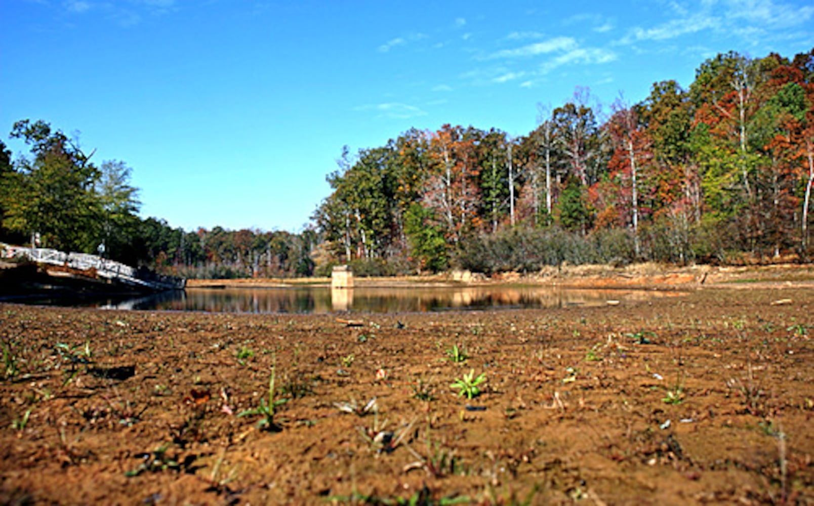 The Dog River Reservoir goes dry