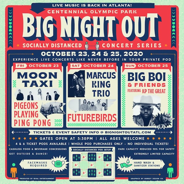 The "Big Night Out" is coming to Centennial Olympic Park in October.