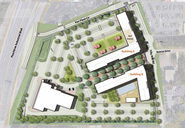 The developers amended the plan for the new complex to allow for more parking in front of the retail businesses.