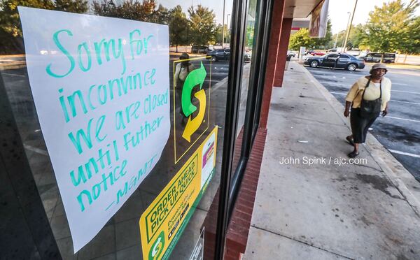 The Subway store is closed until further notice, according to a sign on the door of the Panola Road location.