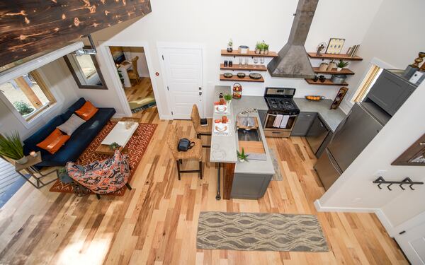 Interior of a tiny home built by Wind River Tiny Homes.