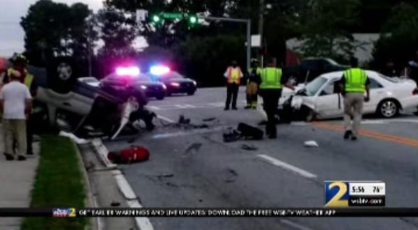 This is a photo of the head-on collision involving Kelsey Quayle and two other vehicles. (Photo: Channel 2 Action News)