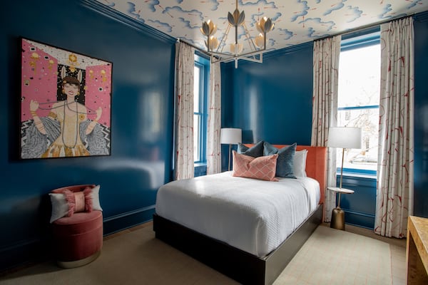 A guest room is shown inside the Bell Hotel, a new boutique hotel in a former telephone company building in downtown Athens. Photo courtesy of Jason Thrasher.