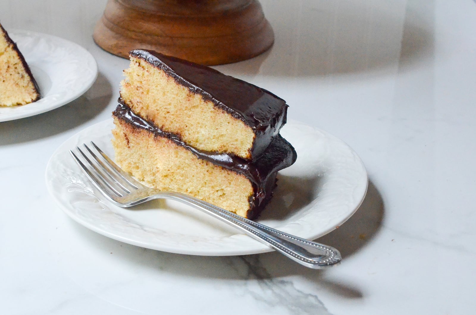 Blender Yellow Layer Cake with Old-Fashioned Chocolate Frosting is a childhood classic, perfect for a birthday cake. 
(Virginia Willis for The Atlanta Journal-Constitution)