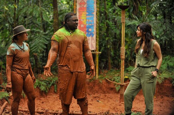  KICKING & SCREAMING: L-R: Contestants Jessie, Michael and host Hanna Simone in the all-new “Welcome to the Jungle” series premiere episode of KICKING & SCREAMING airing Thursday, March 9 (9:01-10:00 PM ET/PT), on FOX. CR: Jeff Neira / FOX. © 2017 FOX Broadcasting Co.