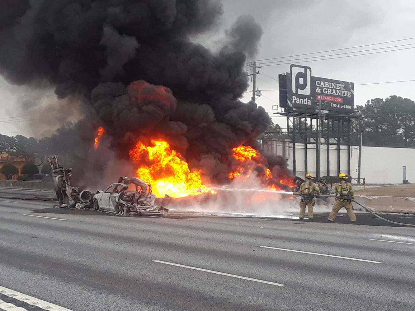 PHOTOS: I-85 fire in Gwinnett 2020