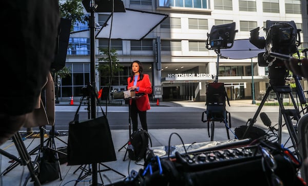 May 4, 2023 Atlanta: ABC correspondent, Jaclyn Lee reports across from Northside Medical Midtown. Northside Medical Midtown, along with all locations of the Laureate Medical Group, was closed Thursday, May 4, 2023 after a gunman opened fire at the medical office building, killing one woman and injuring four others. ÒAll patient appointments are canceled,Ó Northside Hospital wrote in a statement. ÒPlease follow up directly with your provider to reschedule.Ó The 12-story facility, located at 1110 West Peachtree Street, was opened by the Northside Hospital health system in 2018 and primarily houses doctorÕs offices, as well as urgent care. It was quiet Thursday morning as Midtown residents carried on about their day, jogging or walking their dogs by its bare entrance. There were no displays of flowers or other memorials to mark the nightmare that unfolded just a day earlier. The gunfire was reported shortly after noon Wednesday in the Laureate Medical GroupÕs office on the 11th floor. The suspect, 24-year-old Deion Patterson, was a Laureate patient, according to witnesses who watched in horror as the five women were gunned down in the officeÕs waiting room shortly after noon. Patterson had arrived late for his appointment and was told he would have to come back another time, witnesses said. He allegedly became enraged, drew a handgun from his satchel and opened fire. One woman, 38-year-old Amy St. Pierre, an employee of the Centers for Disease Control and Prevention, was killed. Three others remain in critical condition and a fourth was described as stable late Wednesday. The surviving women were identified in court documents as Lisa Glynn, Georgette Whitlow, Jazzmin Daniel and Alesha Hollinger. Patterson was taken into custody in Cobb County after a massive manhunt. (John Spink / John.Spink@ajc.com)

