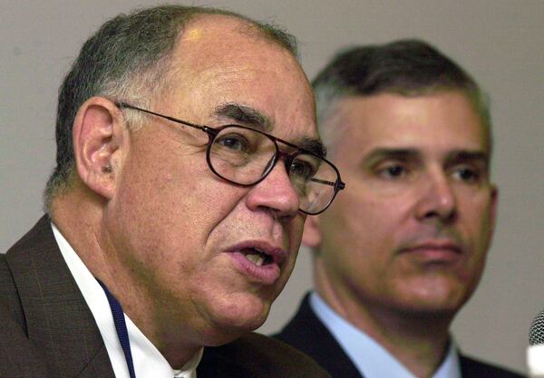 Frederick D. Gregory, left, was the first African American space shuttle pilot.