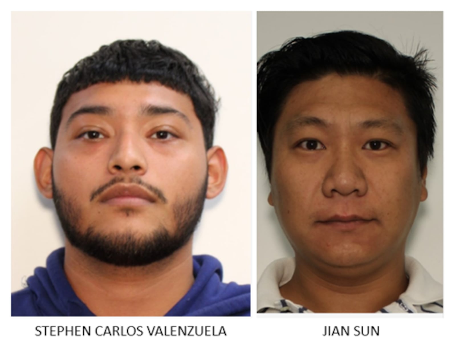 Gwinnett County police are searching for Stephen Carlos Valenzuela, 24, and Jian Sun, 41, who are accused of home invasion, kidnapping, aggravated assault and more.