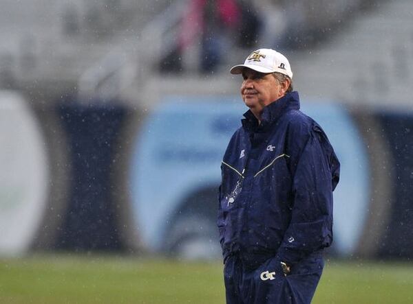 Paul Johnson isn't singin' in the rain. (Brant Sanderlin/AJC)