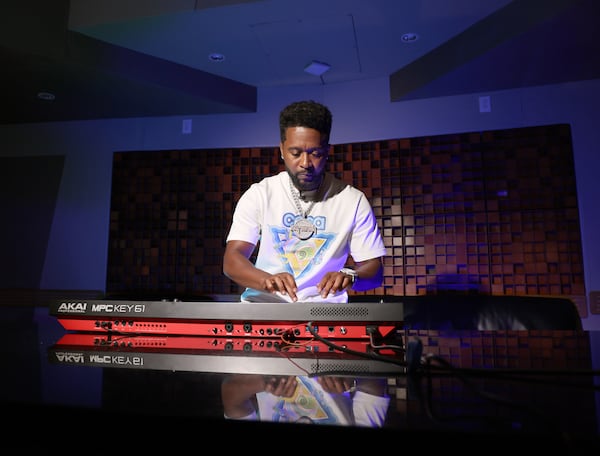 Xavier Lamar Dotson, known professionally as Zaytoven, is an Atlanta music producer. Zaytoven makes new music at Patchwerk Recording Studios on Friday, July 21, 2023, in Atlanta. (Tyson A. Horne / Tyson.horne@ajc.com)