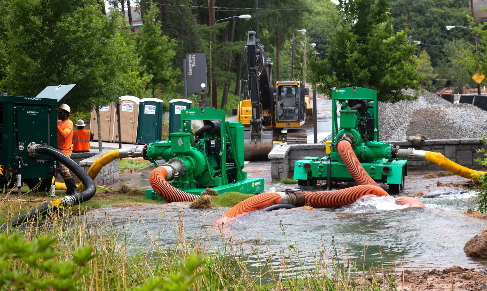 PHOTOS: Water main repair at Georgia Tech