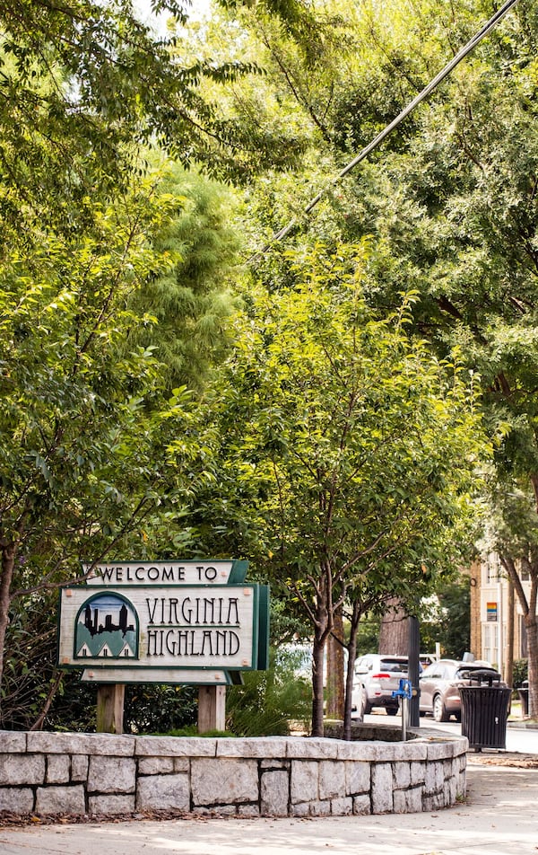 Virginia Highlands at N. Highland Ave and Virginia Ave is busy with restaurants, retail, private homes, apartments and a fire station. (Jenni Girtman/Atlanta Event Photography)