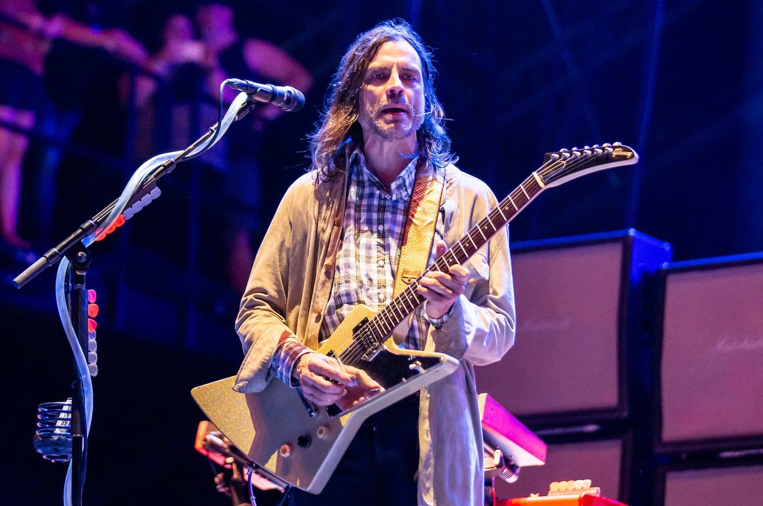 Atlanta, Ga: Weezer closed out night 2 at the Peachtree stage with their brand of quirky, alt-rock. Photo taken Saturday May 4, 2024 at Central Park, Old 4th Ward. (RYAN FLEISHER FOR THE ATLANTA JOURNAL-CONSTITUTION)