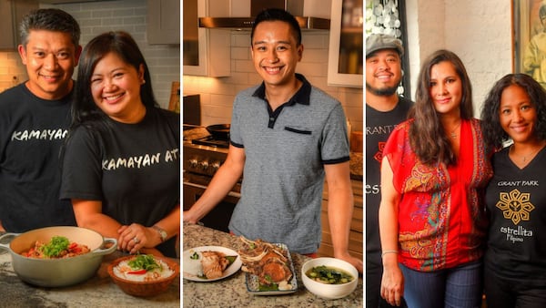 Carlo Gan (from left) and Amor Mia Oriño of Kamayan ATL; Mike Pimentel of Adobo ATL; Walter Cortado and Hope Webb, co-owners of Estrellita, and chef Blesseda Gamble of Estrellita.