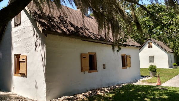 St. Simons Island tabby cabins: This "after" photo shows the exterior of the buildings after the walls had been repaired. According the the Cassina Garden Club, the walls' restoration revealed the original window openings and some of the paint the slaves used on the interior walls.(Courtesy of the Cassina Garden Club)