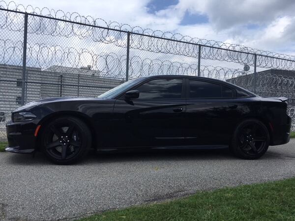 The 707-horsepower Dodge Charger Hellcat on which the Gwinnett County Sheriff’s Office spent nearly $70,000 in drug seizure money. (Via Gwinnett County Sheriff’s Office)