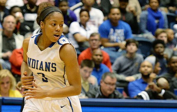 Jada Lewis helped McEachern to its 3rd straight Class AAAAAA girls championship. (Kent D. Johnson/AJC)