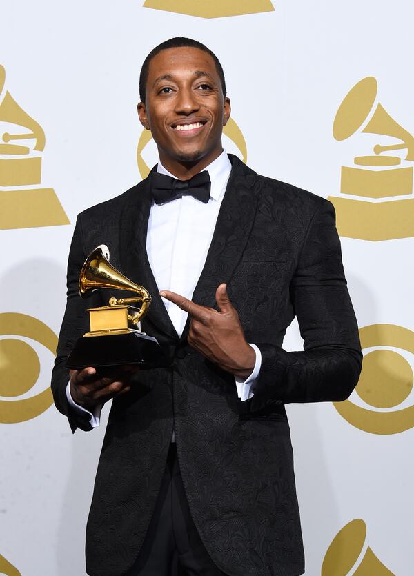 poses in the press room during The 57th Annual GRAMMY Awards at the STAPLES Center on February 8, 2015 in Los Angeles, California.