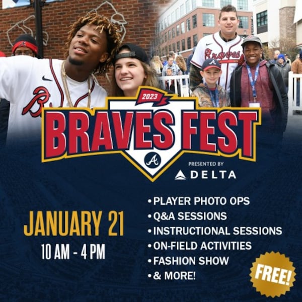 Celebrate the  Atlanta Braves at the Braves Fest with player photo ops, baseball clinics, live entertainment and more at The Battery Atlanta and Truist Park.