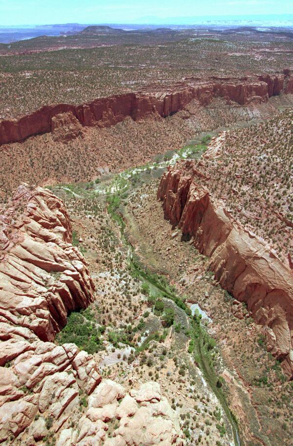 FILE - This May 30, 1997, file photo, shows the varied terrain of Grand Staircase-Escalante National Monument near Boulder, Utah. Interior Secretary Ryan Zinke is recommending that six of 27 national monuments under review by the Trump administration be reduced in size, along with management changes to several other sites. A leaked memo from Zinke to President Donald Trump recommends that two Utah monuments â Bears Ears and Grand Staircase Escalante â be reduced, along with Nevada's Gold Butte and Oregon's Cascade-Siskiyou. (AP Photo/Douglas C. Pizac, File)