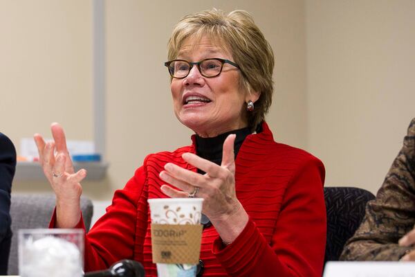 Dr. Kathleen Toomey, Commissioner for the Georgia Department of Health, speaks during a panel discussion at the Positive Impact Health Center in Decatur, Monday, December 9, 2019. (ALYSSA POINTER/ALYSSA.POINTER@AJC.COM)