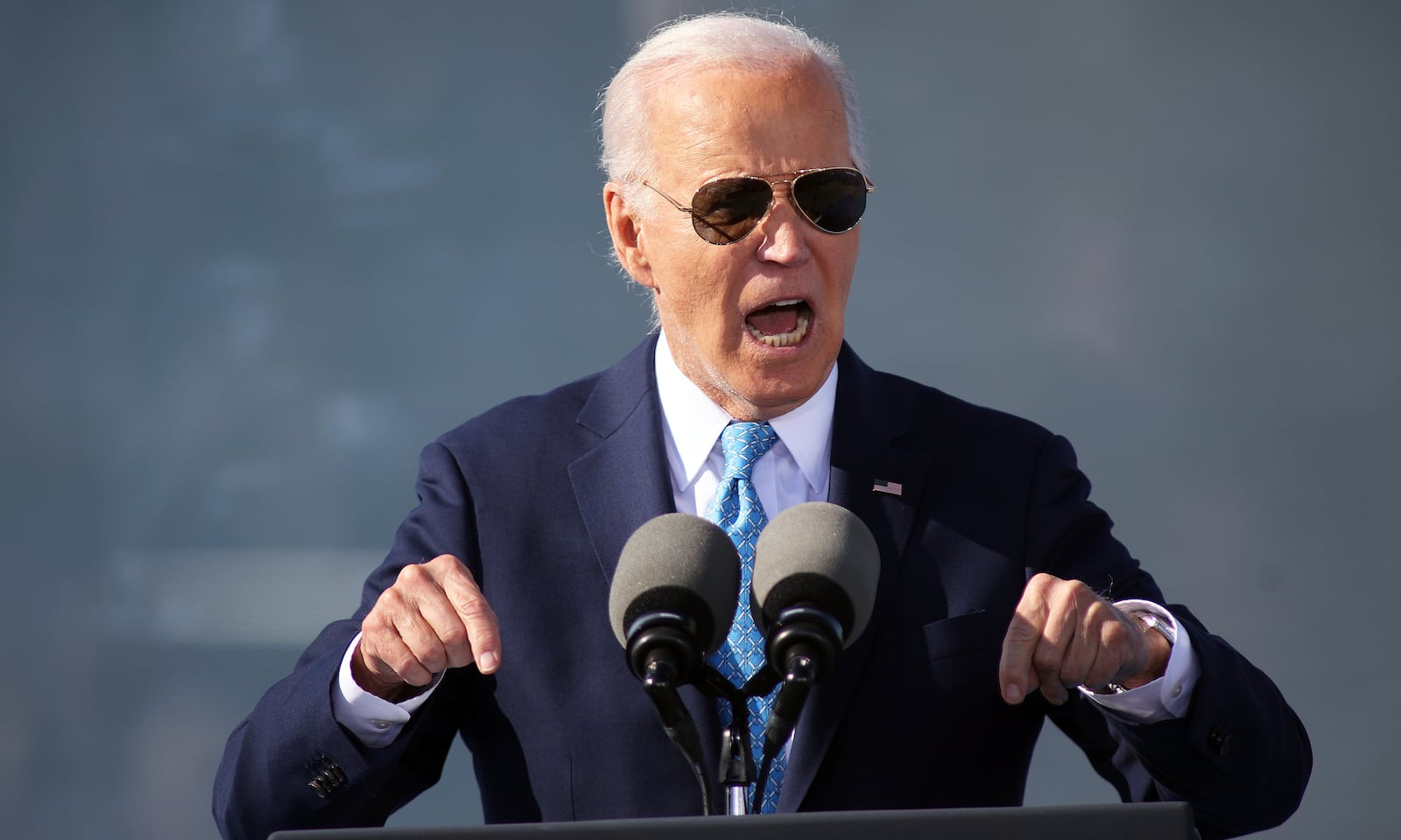 President Joe Biden speaks during an event about his Investing in America agenda, Tuesday, Oct. 29, 2024, at the Dundalk Marine Terminal in Baltimore. (AP Photo/Daniel Kucin Jr.)