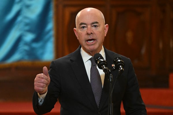 The Institute for Strategic Dialogue found that U.S. Homeland Security Secretary Alejandro Mayorkas was among the government officials who were the subject of threats after Hurricane Helene. 