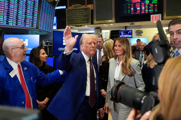 President-elect Donald Trump walks the floor of the New York Stock Exchange, Thursday, Dec. 12, 2024, in New York. (AP Photo/Alex Brandon)