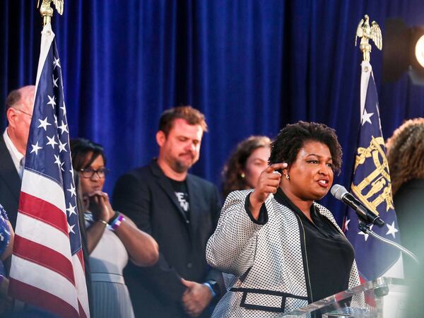 Stacey Abrams launches her Fair Fight 2020 initiative at Annistown Elementary in Snellville. AJC/Alyssa Pointer