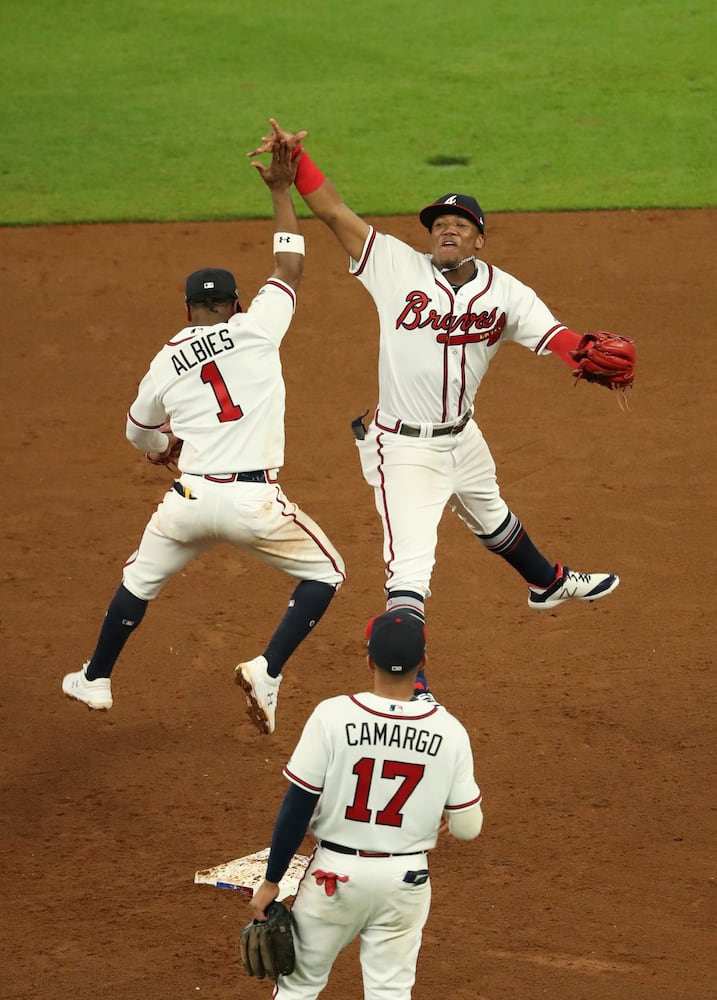 Photos: Acuna, Freeman lead Braves to playoff win over Dodgers