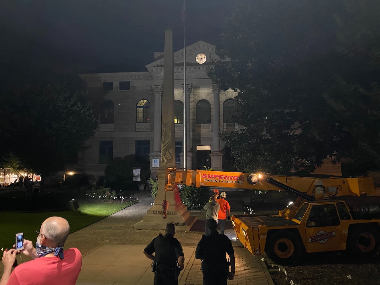 Photos: Confederate monument removed after standing 112 years in DeKalb