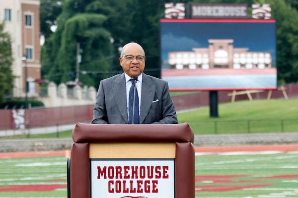 David A. Thomas is the president of Morehouse College. Students want him to oppose the city's public safety training center planned for DeKalb County. (Miguel Martinez/The Atlanta Journal-Constitution)