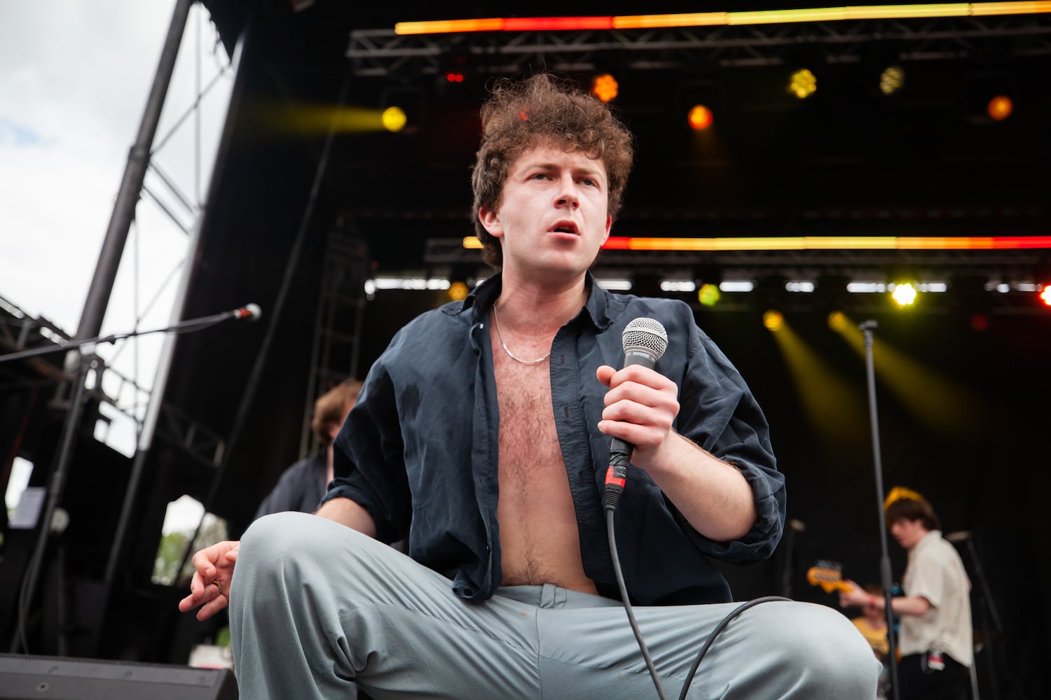 Shame performs on the Ponce de Leon stage on the second day of the Shaky Knees Music Festival at Atlanta's Central Park on Saturday, May 6, 2023. (RYAN FLEISHER FOR THE ATLANTA JOURNAL-CONSTITUTION)
