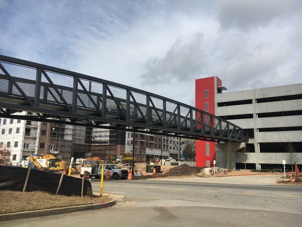 Here’s what the bridge connecting the Braves’ new SunTrust Park and Cobb Galleria Centre over I-285 looked like Wednesday, March 1, 2017. (Ben Brasch/Ben.Brasch@ajc.com)