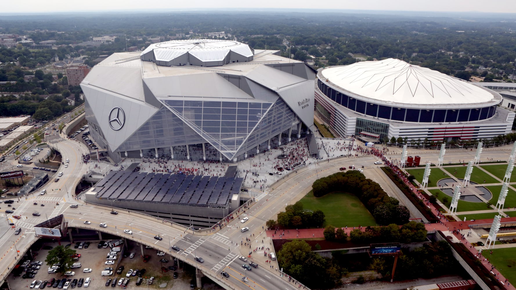 Mercedes-Benz Stadium aerial views