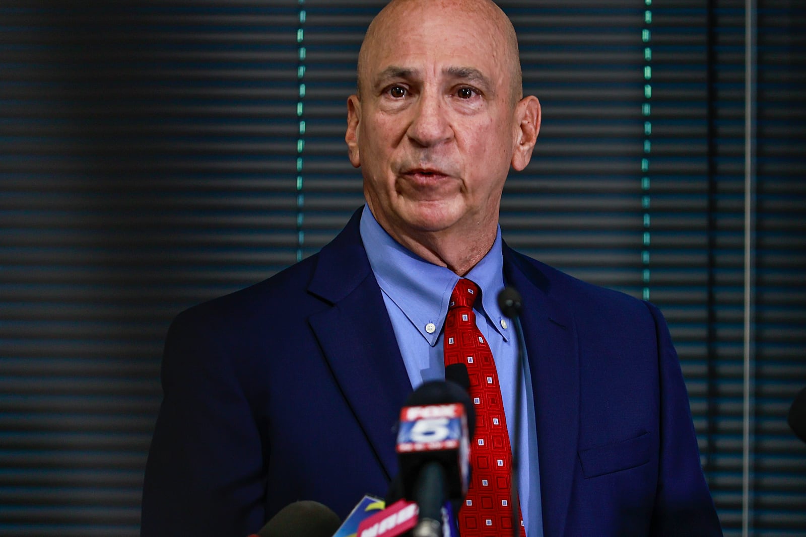 Prosecuting Attorneys’ Council of Georgia Executive Director Peter J. Skandalakis speaks during a press conference announcing the charging decision in the Rayshard Brooks case on Tuesday, August 23, 2022.