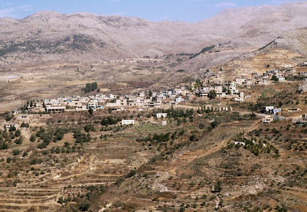 FILE - A view of Golan Heights in Israel, January 1982. (AP Photo/Max Nash, File)