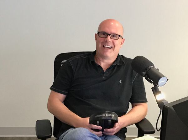  Larry Wachs on his opening day at the FAN 2 (WFOM): AM1230 and 106.3 FM on July 24, 2017. CREDIT: Rodney Ho/rho@ajc.com