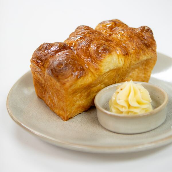 The croissant loaf at Pêche is more like a decadent dessert than bread service. Courtesy of Pêche Modern Coastal