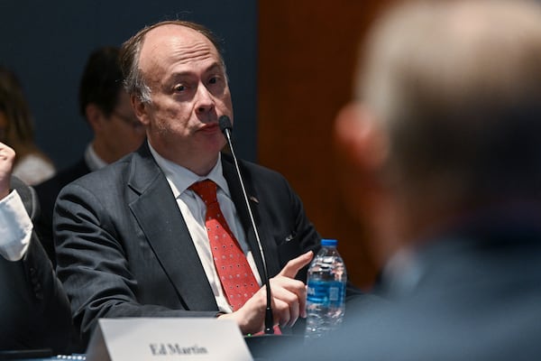 Jeffrey Clark, a former acting assistant attorney general in the Trump administration, is shown during a House field hearing on June 13, 2023. Clark is one on 19 people charged in Georgia for trying to subvert the 2020 election. (Kenny Holston/The New York Times)
                      