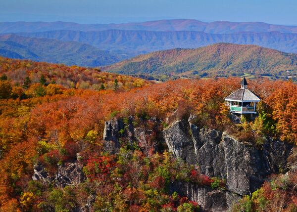 The view from the top of Beech Mountain Resort in Beech Mountain, North Carolina, the highest incorporated town east of the Rockies. Contributed by Beech Mountain Resort