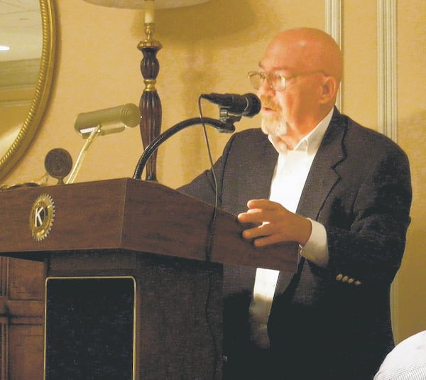 In this Wednesday, Aug. 19, 2009 photo, Former Army Lt. William Calley speaks to a Kiwanis Club in Columbus, Ga. where he spoke publicly for the first time about the infamous My Lai massacre in Vietnam in 1968.  (AP Photo/The Ledger-Enquirer)