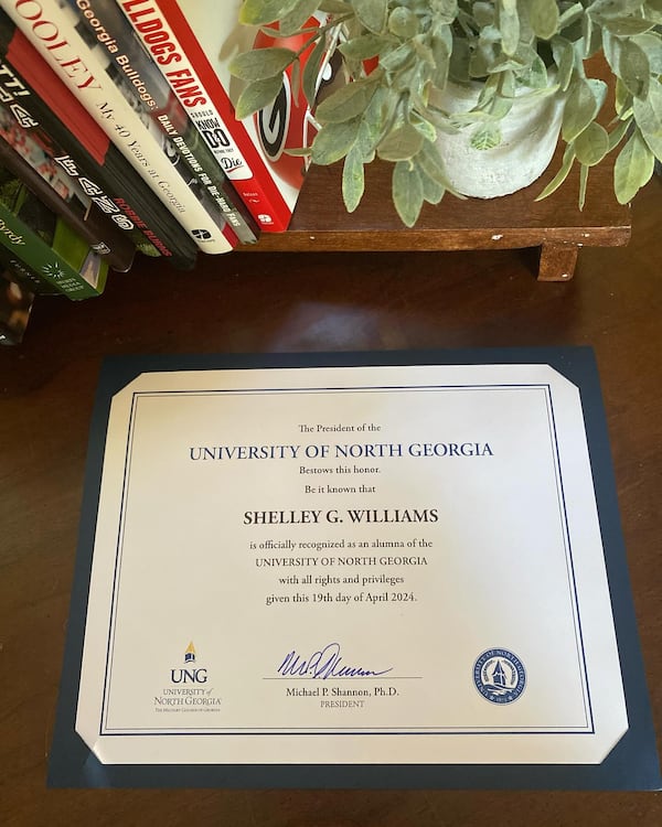 Shelley Williams was honored with alumna status. Courtesy of Shelley Williams